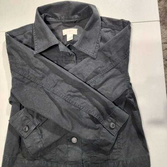 Woman Black Denim Jacket Talla S Hecho En Indonesia 97%cotton 3%spandex - Picture 4 of 7